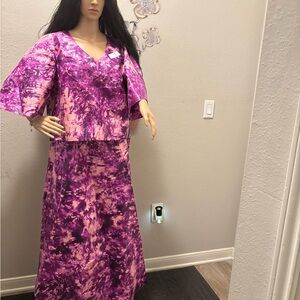 Purple Tie-Dye Women's Skirt Set